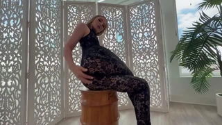 Abbie Sykes pregnant black lace porn video