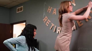 Octavia Red and Little Puck office seduction hardcore porn