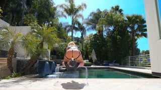 Kali Roses poolside BBC gangbang porn scene