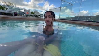 Yasmina Khan hotel pool blowjob hardcore porn