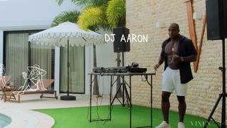 Poolside DJ Aaron shirtless set porn video